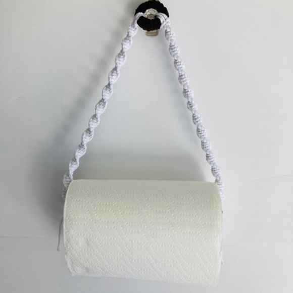 Handcrafted Macrame paper towel holder - Picture 3 of 5